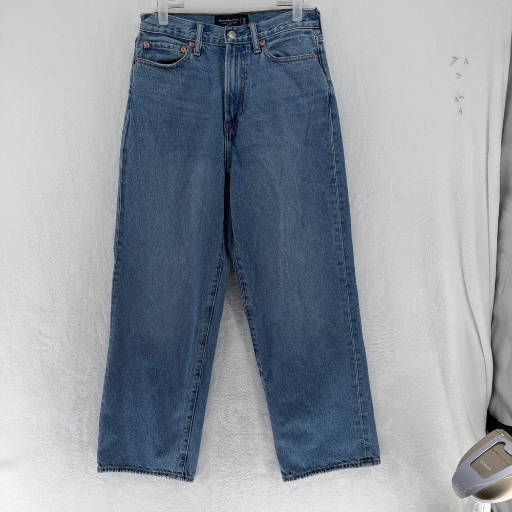 Abercrombie & Fitch Baggy Authentic Rigid Denim Jeans 29x30 Medium Wash 131D0350 - Picture 2 of 11